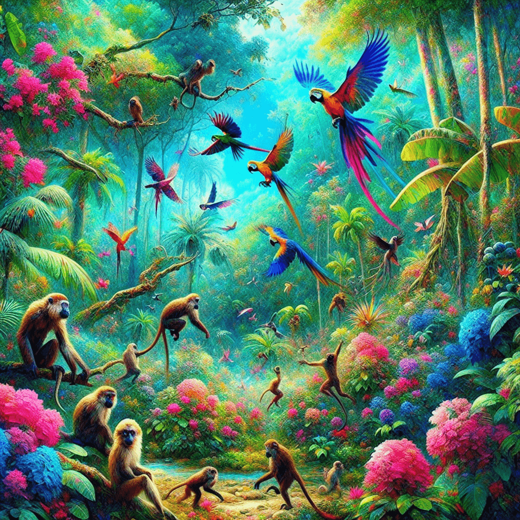Tropical Jungle Escapade Number Painting