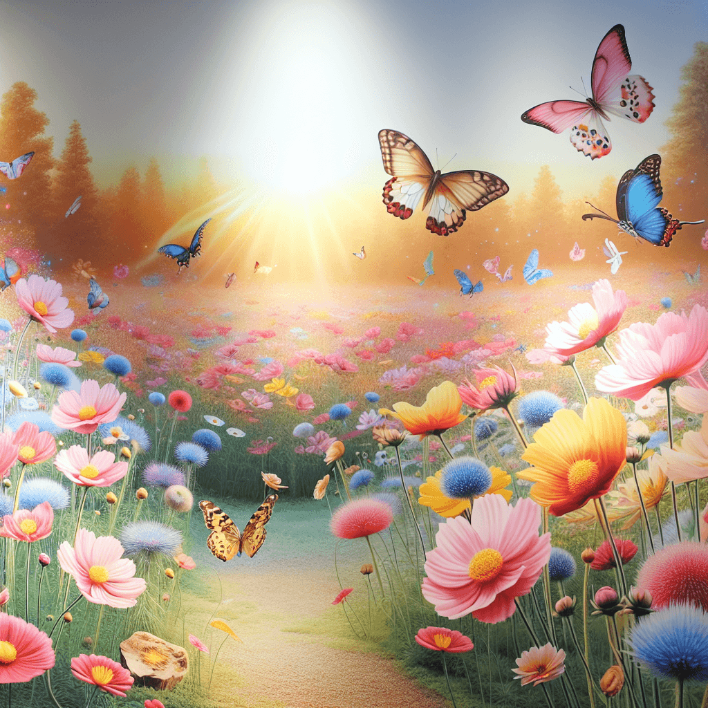 Rainbow Butterfly Meadow Painting By Numbers Kit
