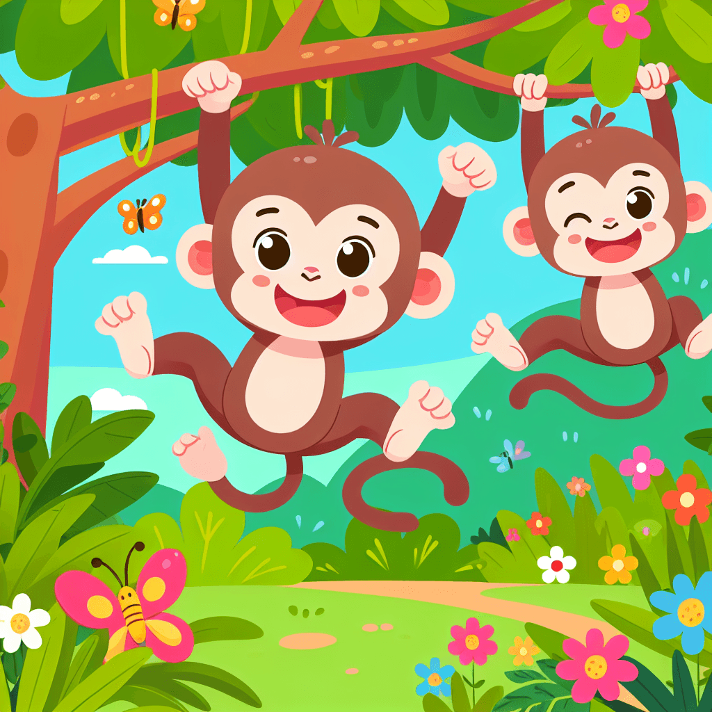 Jungle Adventure With Cute Monkeys Painting By Numbers Kit