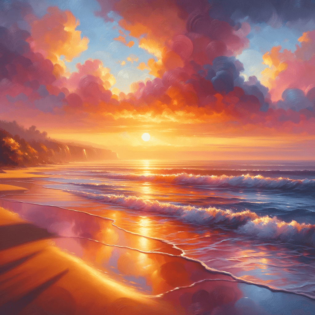 Dreamy Coastal Sunset Paint By Color