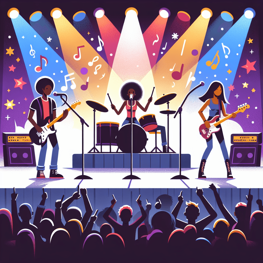 Rock Band Rehearsal Stage Paint By Number