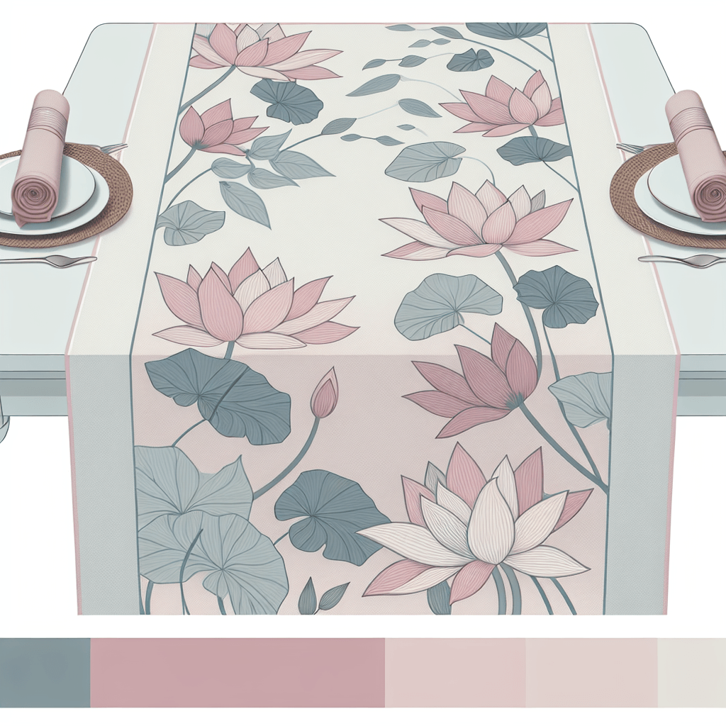 Zen Lotus Table Runner Numbered Painting Kits