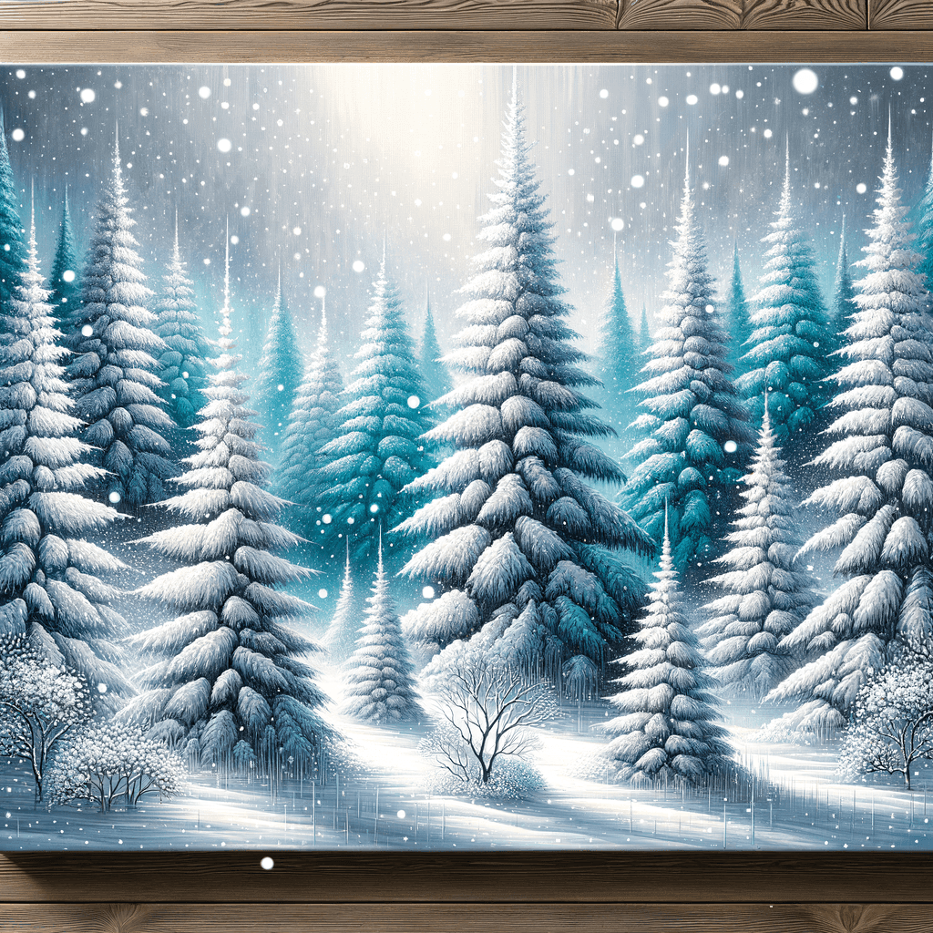 Snowy Pine Wonderland Painting Number Kit