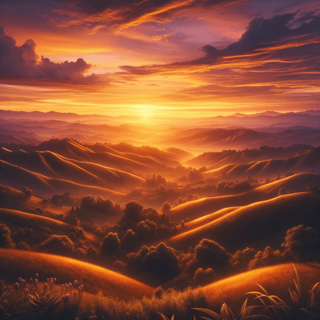 Majestic Sunset Over The Hills Paint By Numbers