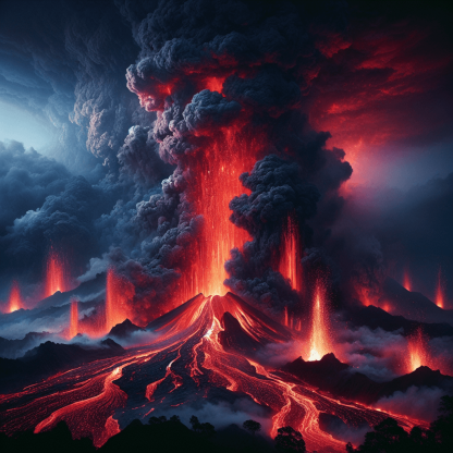 Fiery Volcano Drama Paint By Numbers Art