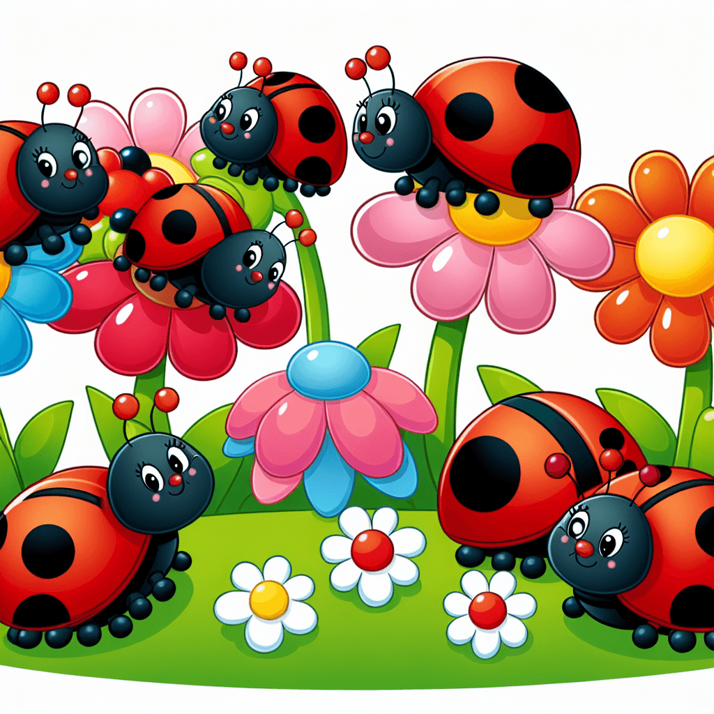 Cheerful Garden Ladybugs Numbered Painting Kits