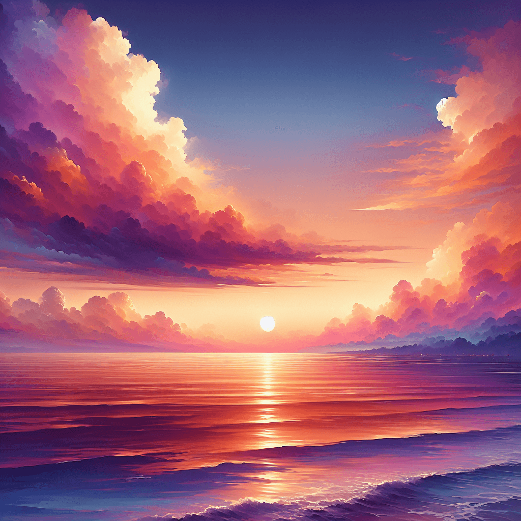 Radiant Ocean Sunset Paint By Number