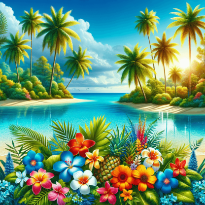 Tropical Paradise Haven DIY Paint By Numbers