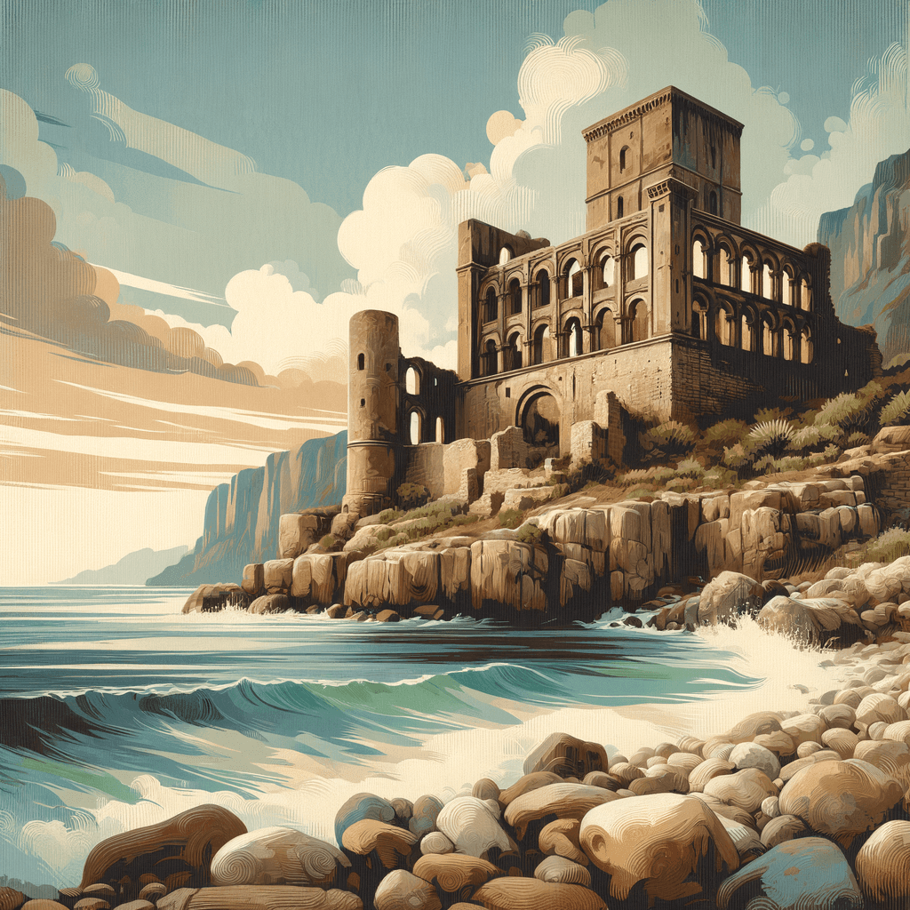 Ancient Seaside Ruins Paint By Number