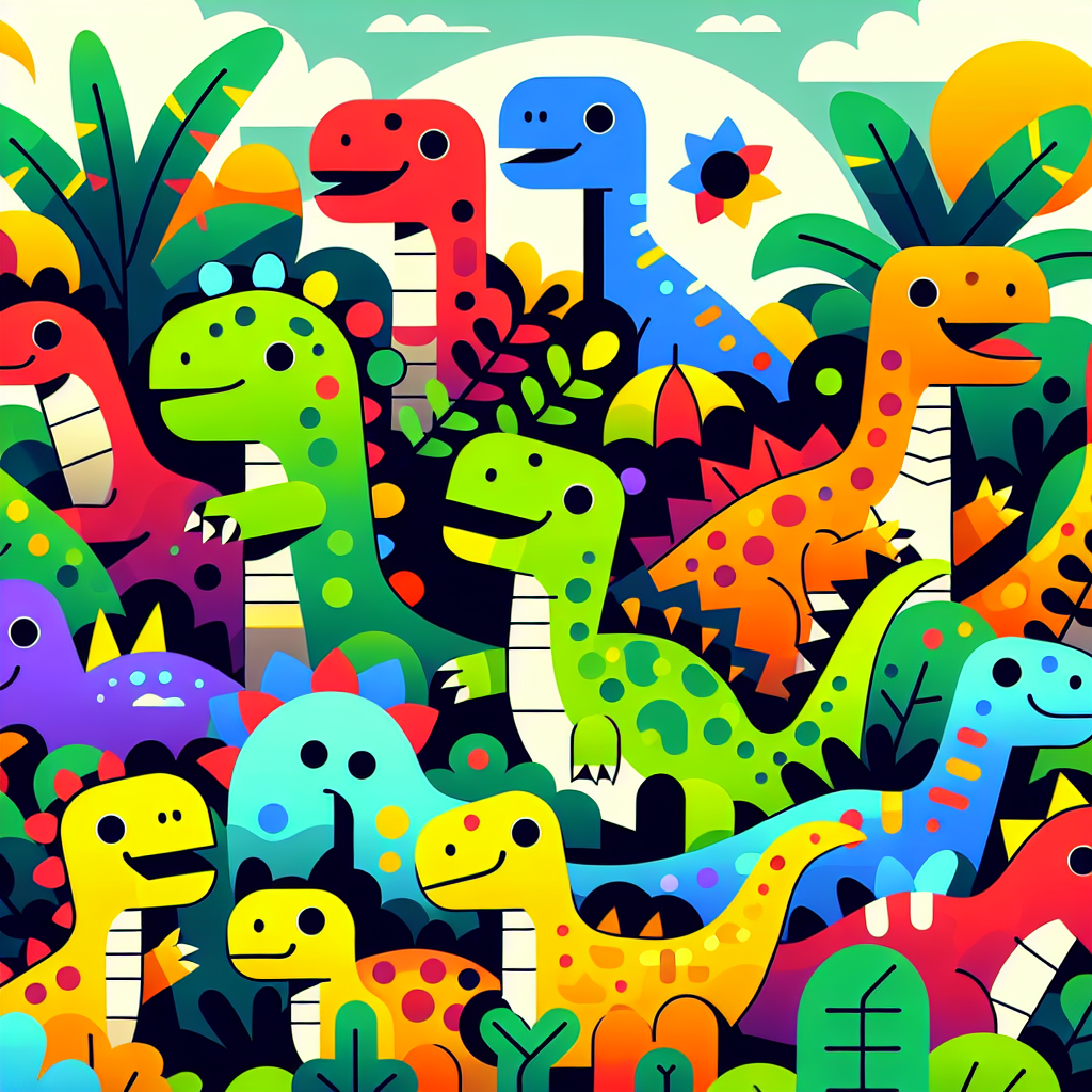 Dinosaurs' Jungle Safari Paint By Numbers