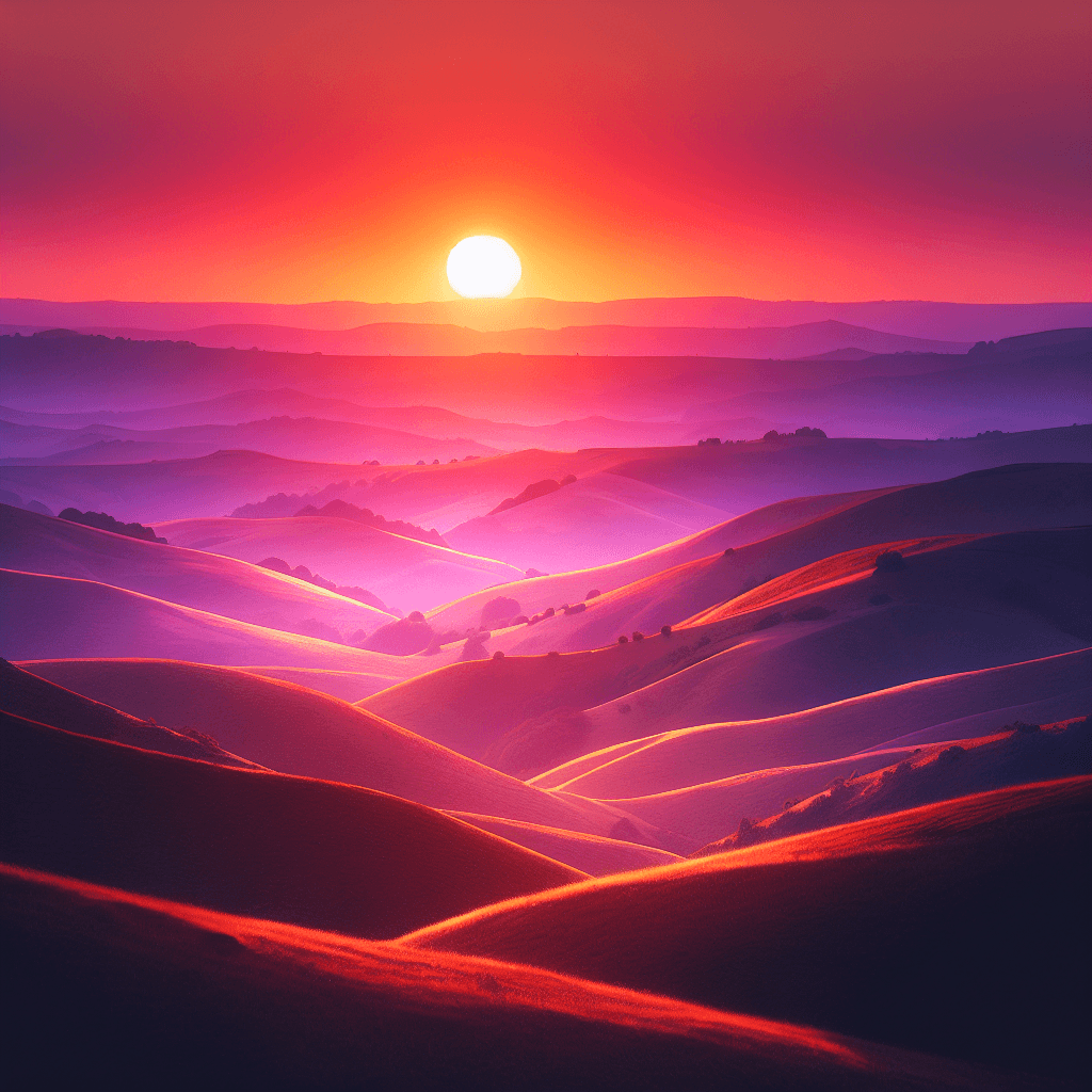 Ethereal Sunset Over Hills Paint By Numbers Kits