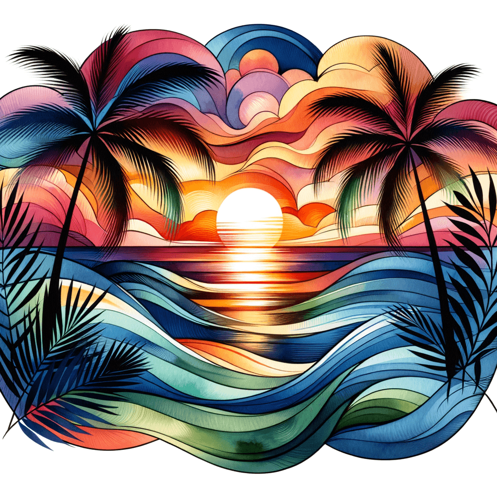 Glistening Ocean Sunset Numbered Painting Kits