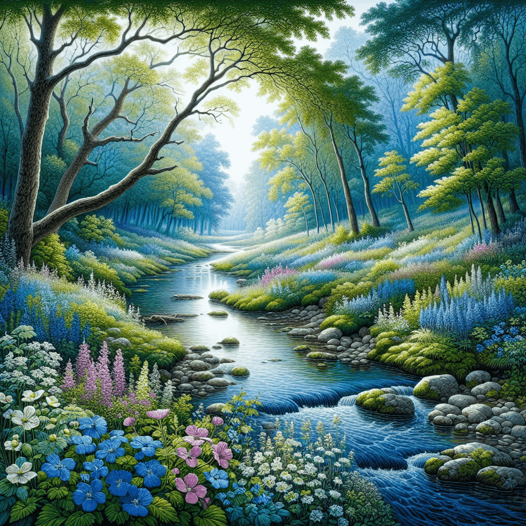 Gentle Stream In Spring Paint By Number