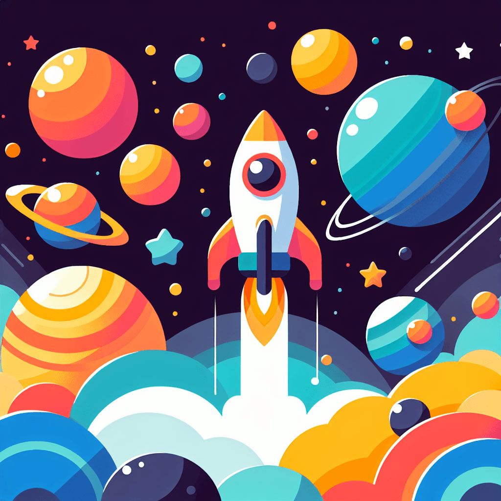Space Adventure With Rockets Painting Number Kit