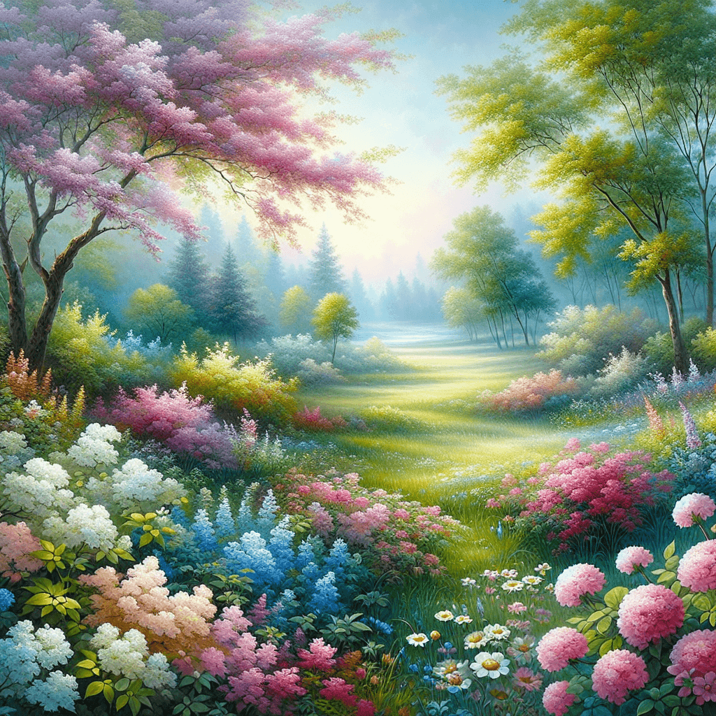 Gentle Meadow In Spring Number Painting
