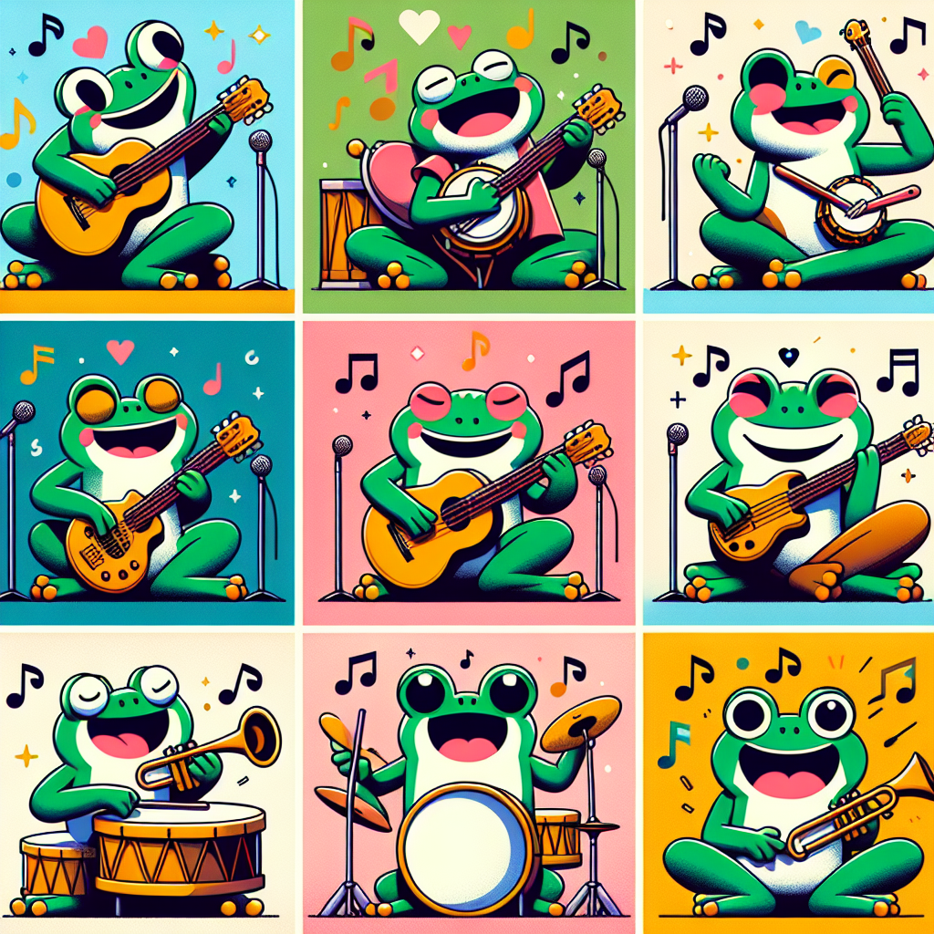 Musical Frogs Ensemble Paint By Color
