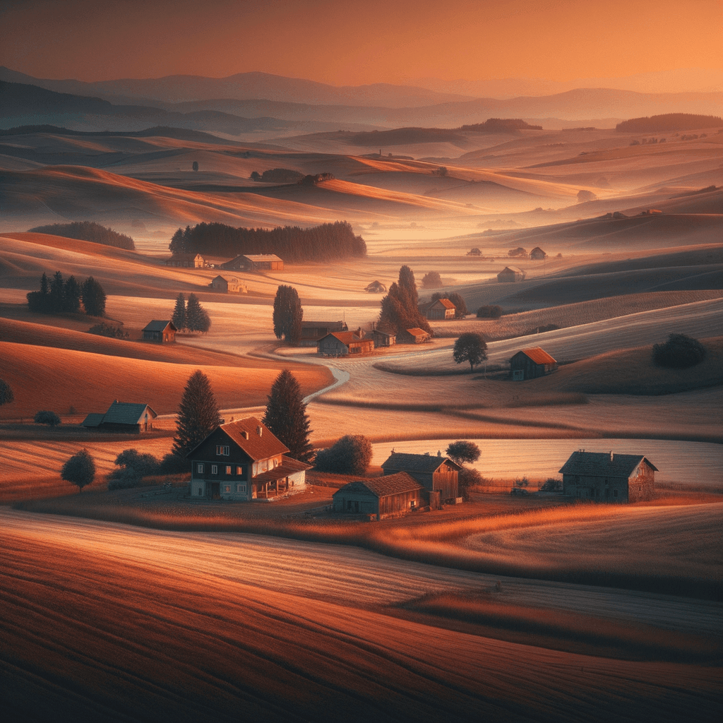 Calming Countryside Dusk Painting By Numbers Kit