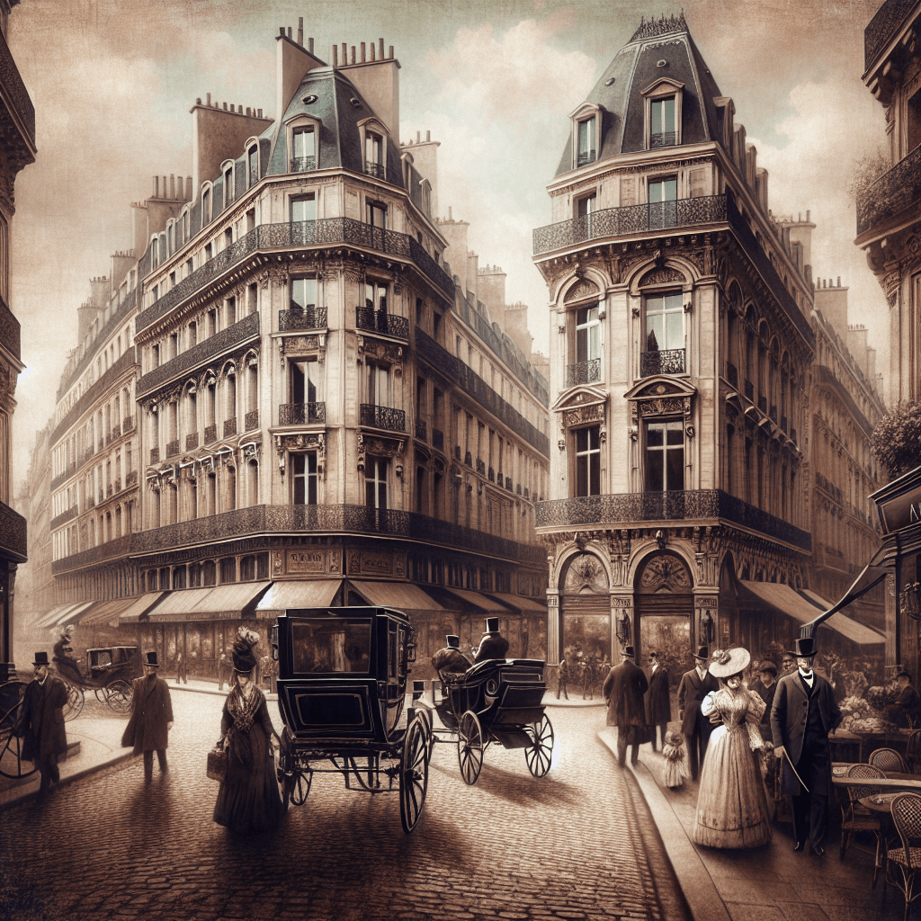 Vintage Parisian Street View Number Painting