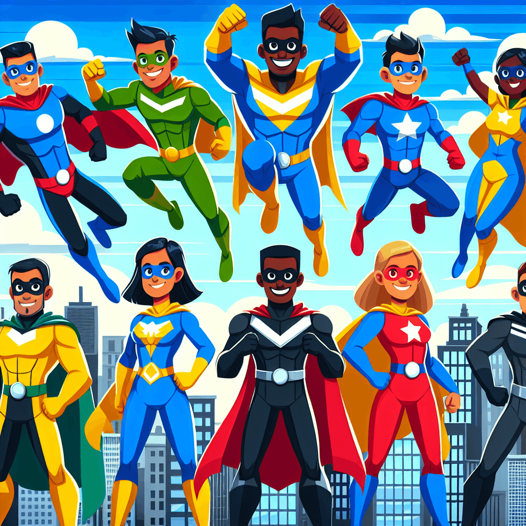 Adventurous Superhero Team Number Painting