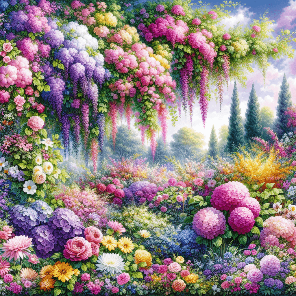 Cascading Flower Garden Paint By Color