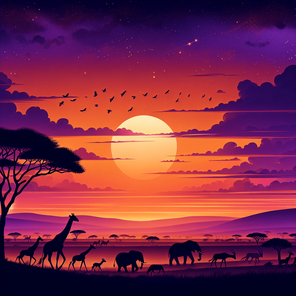 Twilight Savannah Adventure Paint By Color