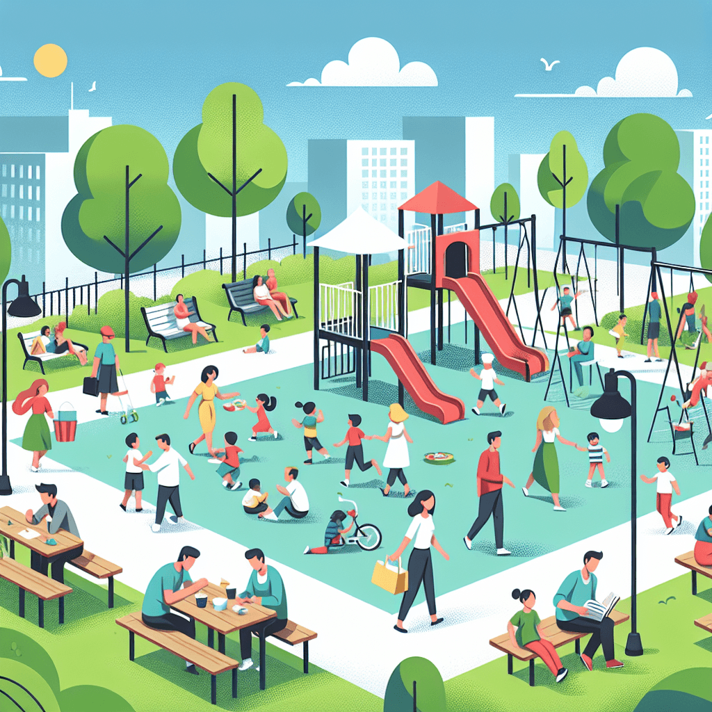 Cheerful City Park Painting By Numbers Kit