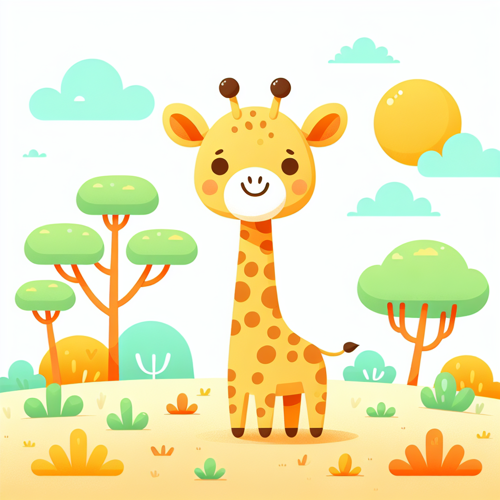 Joyful Giraffe's Savannah Journey Paint By Number