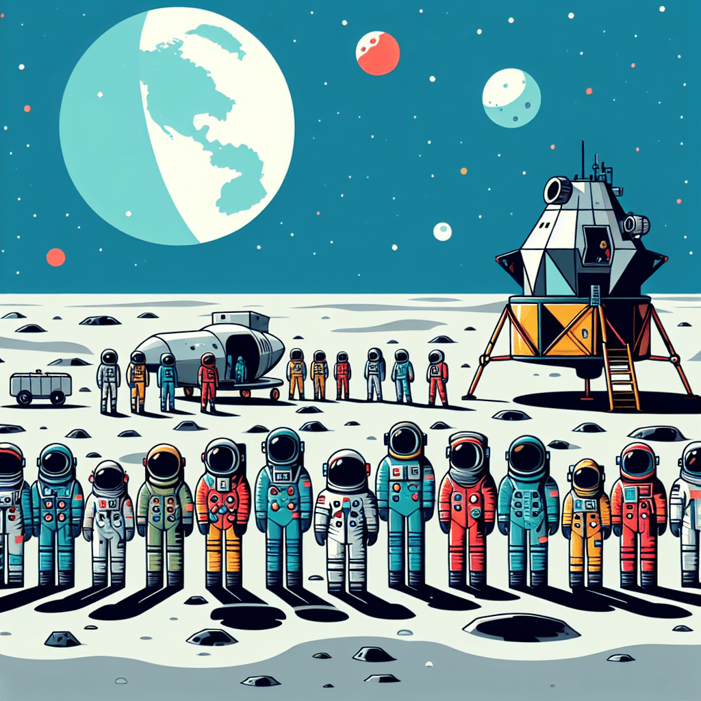 Astronauts' Lunar Landing DIY Paint By Numbers