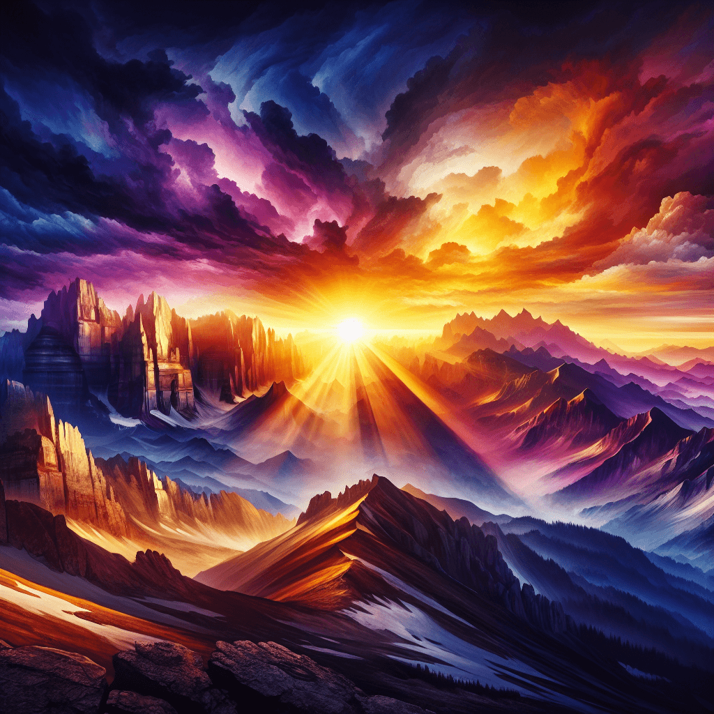 Mountain Sunrise Splendor Paint By Color