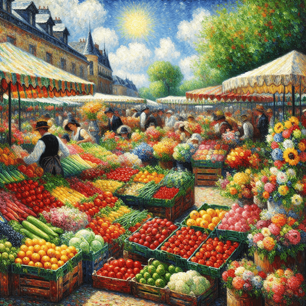 Sunny Market Stroll Number Painting