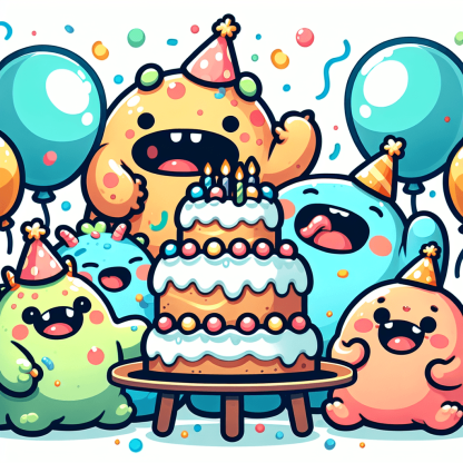 Cute Monster Party DIY Paint By Numbers