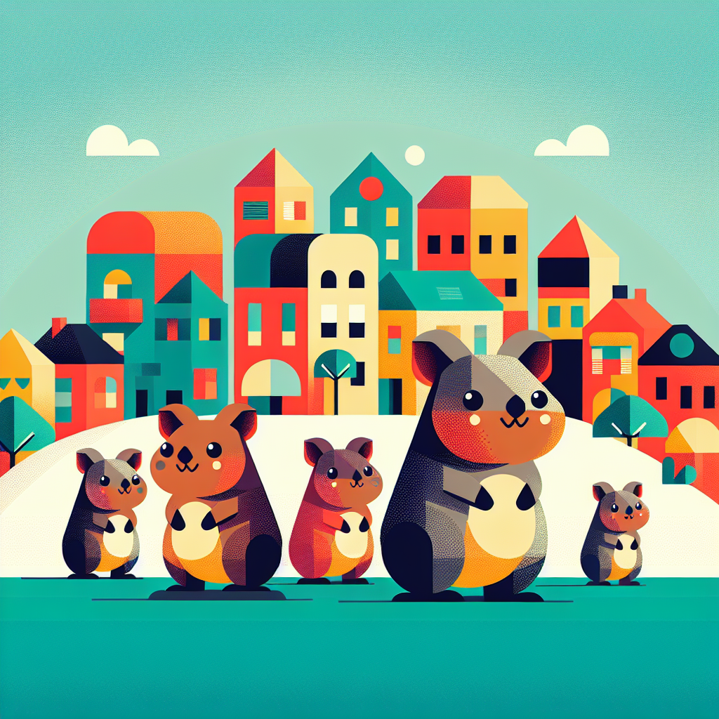 Quaint Quokka Town Paint By Number