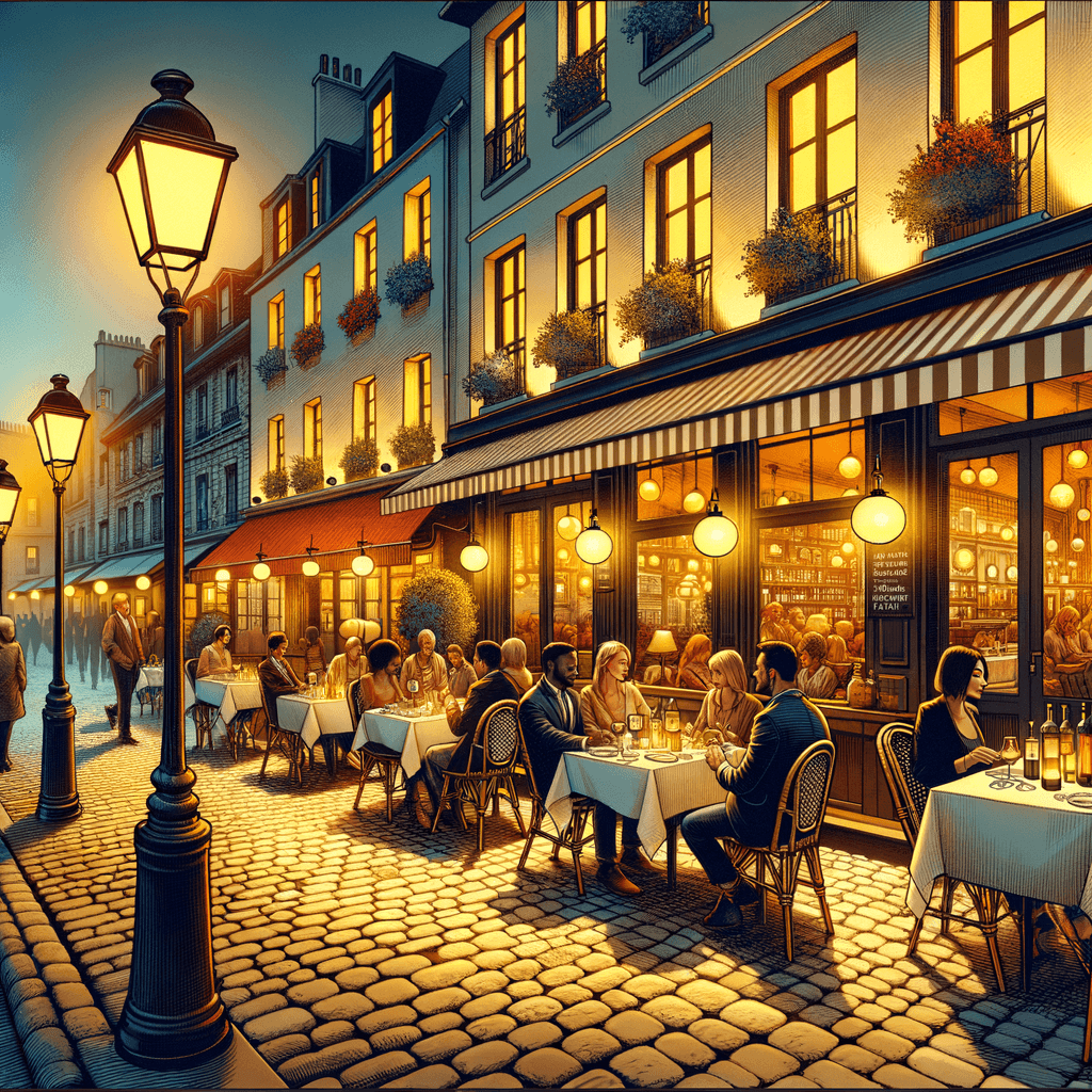Charming French Bistro Evening Painting Number Kit