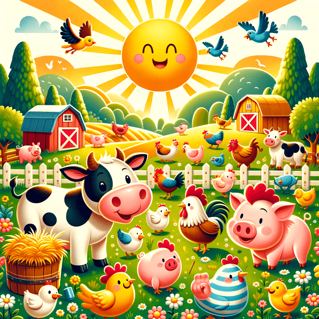 Colorful Farm Animals Number Painting