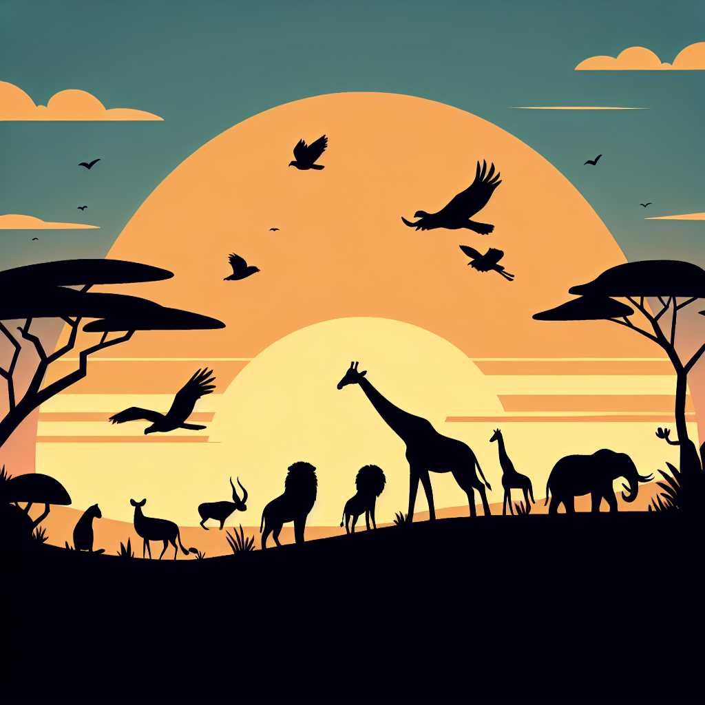 Silly Silhouette Safari Number Painting