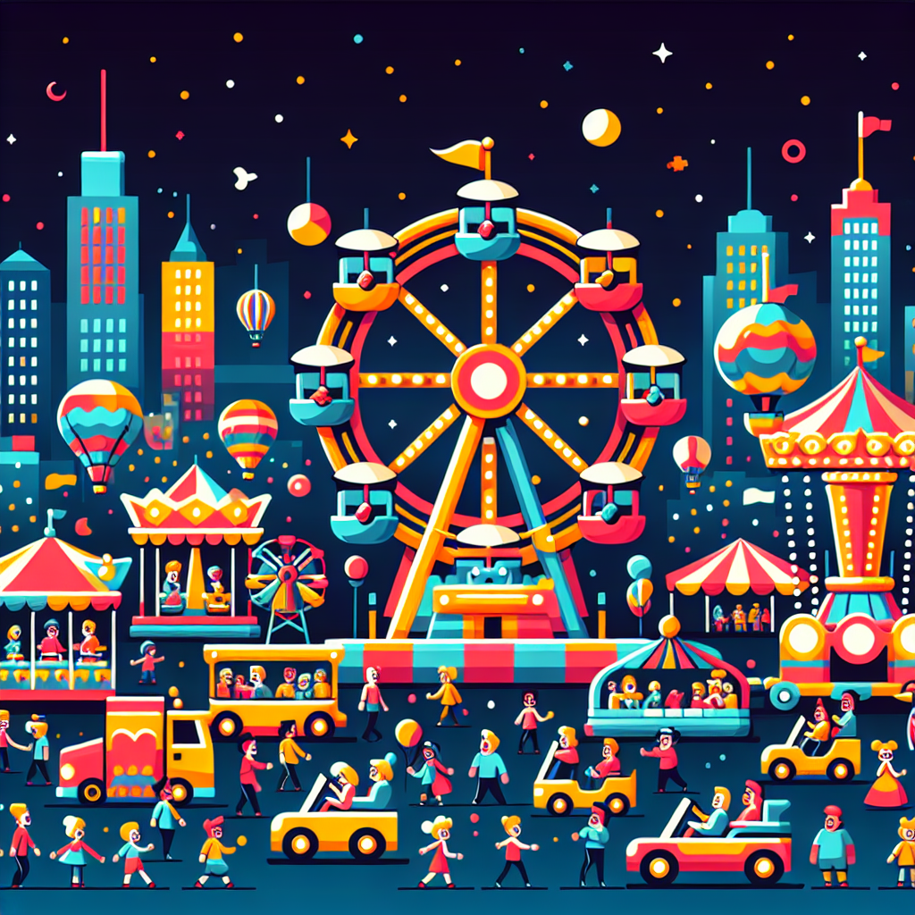 Cheerful Cityscape Carnival Paint By Color