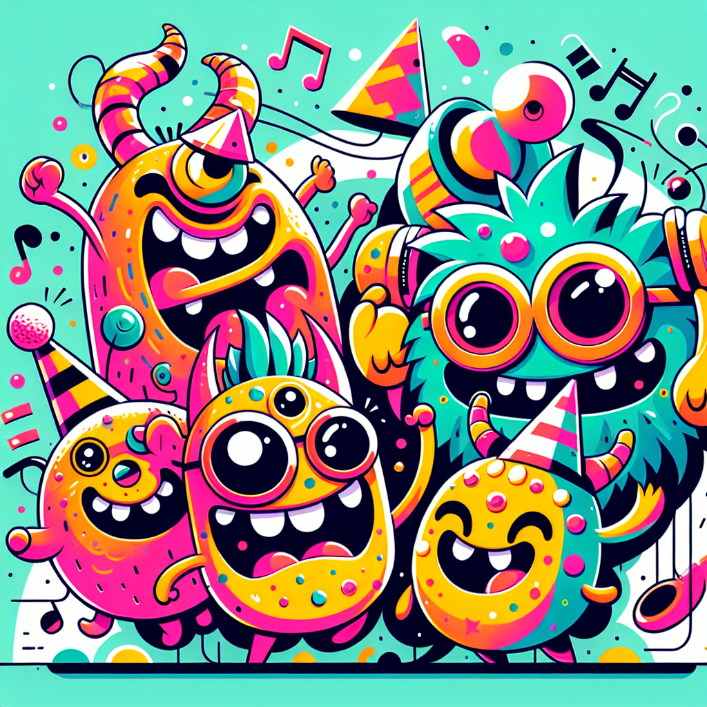 Funky Monster Dance Party Paint By Numbers