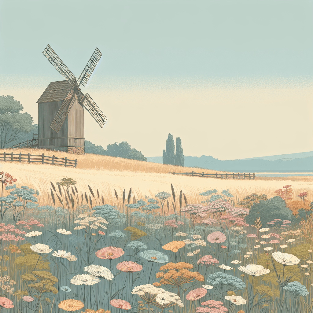 Whispering Meadow And Windmill Number Painting