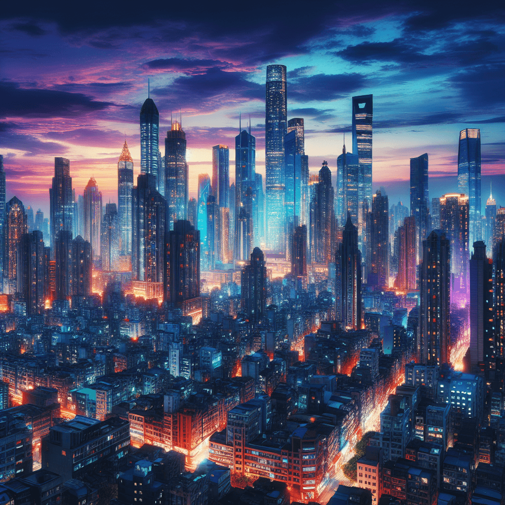 Cityscape Twilight Glow Painting Number Kit