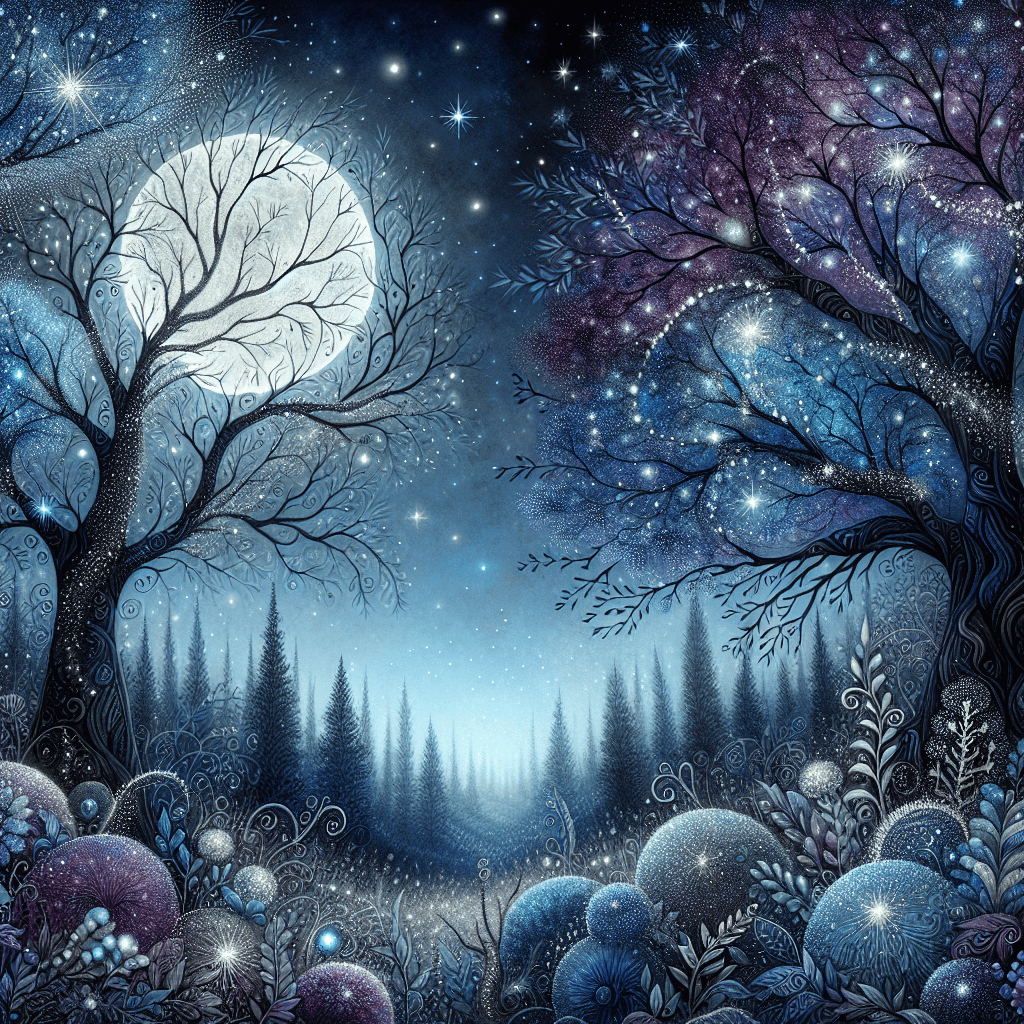 Starlit Fantasy Forest Paint By Color