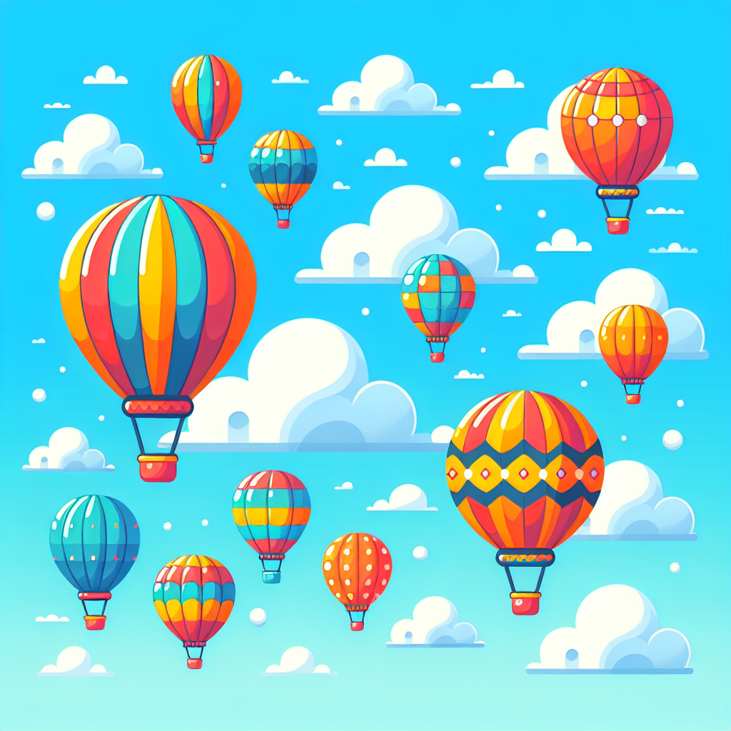 Floating Hot Air Balloons Numbered Painting Kits
