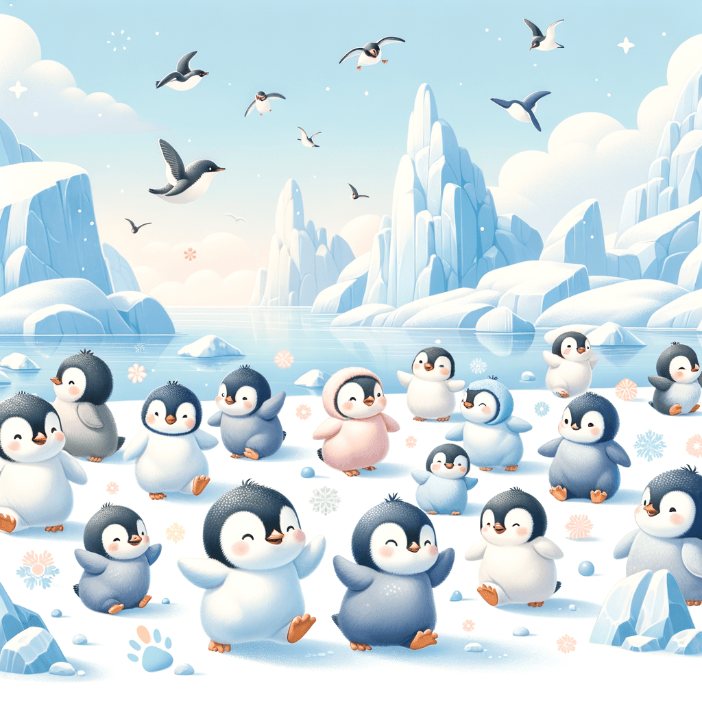 Cute Baby Penguins On Ice Paint By Number