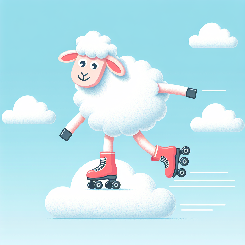 Sky High Skating Sheep Painting Number Kit