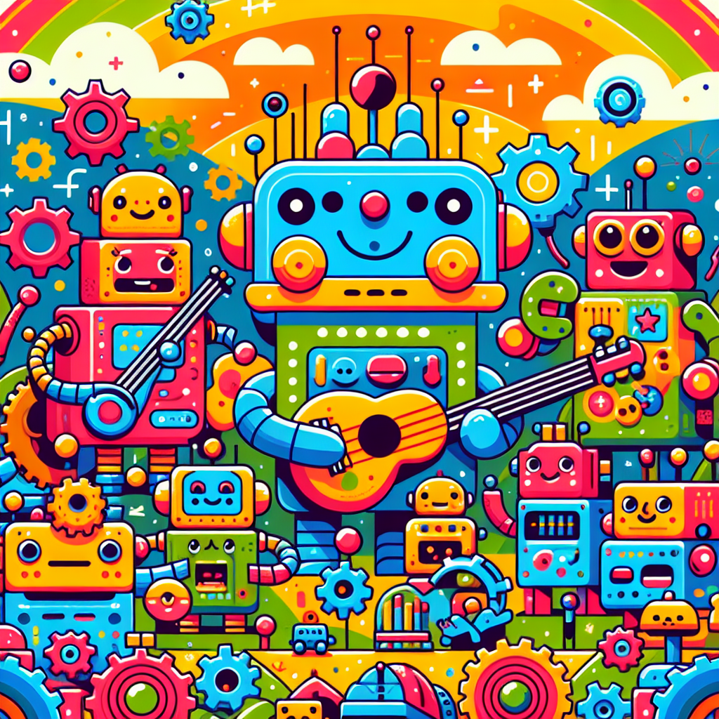 Whimsical World Of Robots Paint By Number