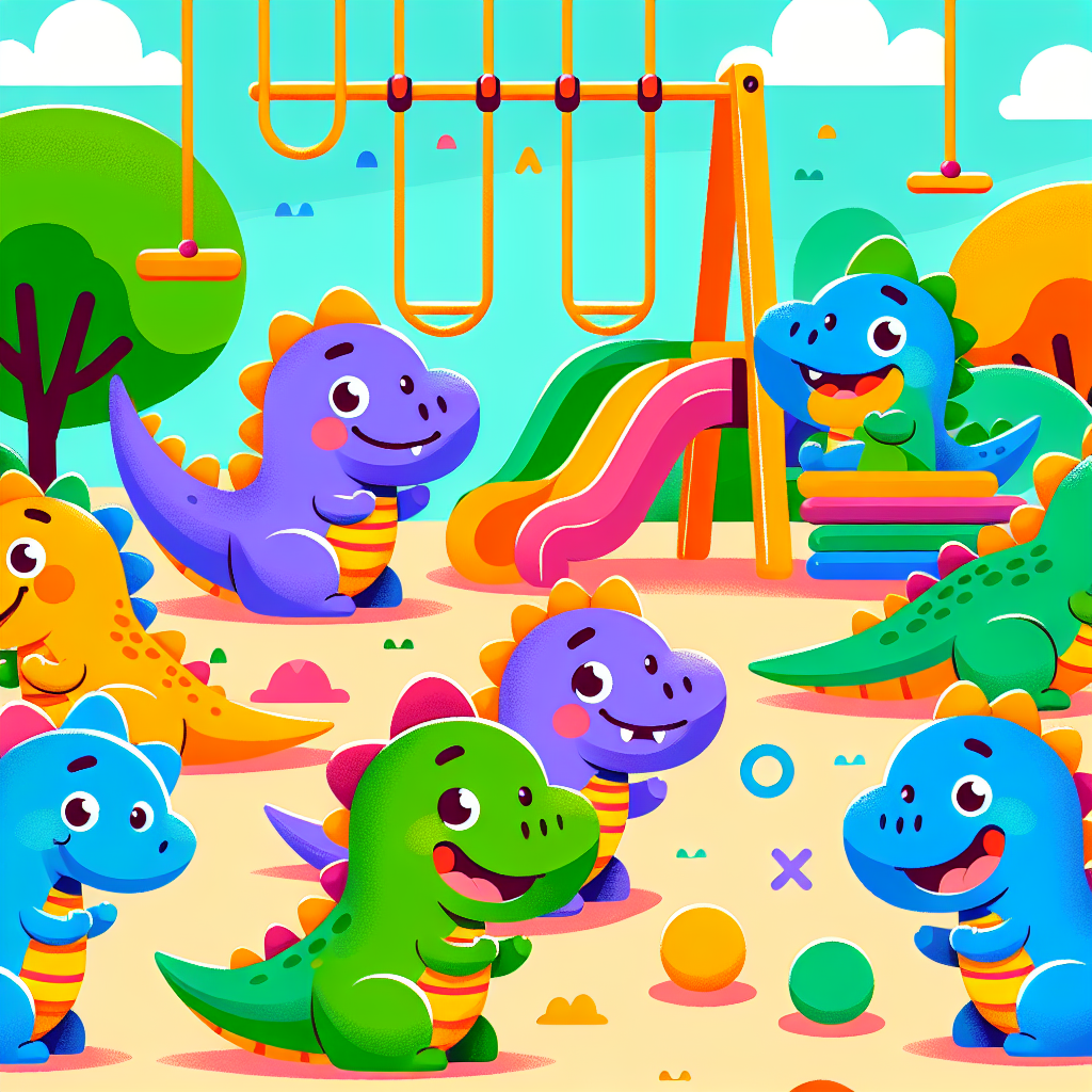 Friendly Dinosaurs At Play Painting By Numbers Kit