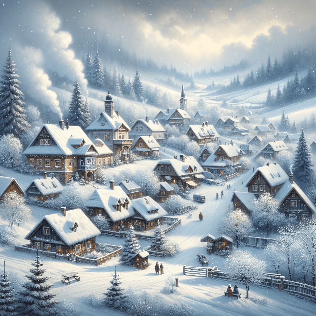 Silent Snowfall Village Paint By Numbers