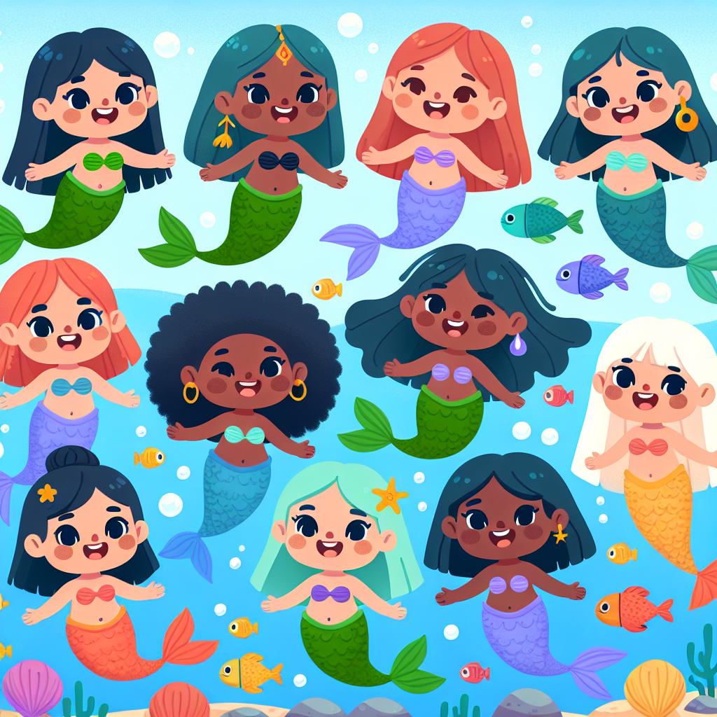 Bubbly Mermaid Friends Numbered Painting Kits