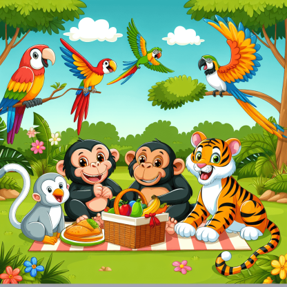 Delightful Jungle Picnic Paint By Numbers Kits