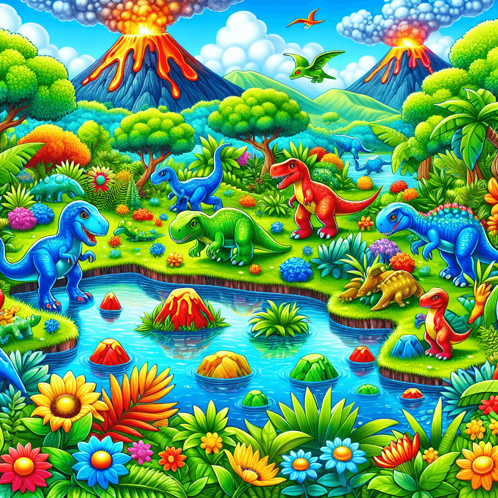 Whimsical Dinosaur Land Painting Number Kit