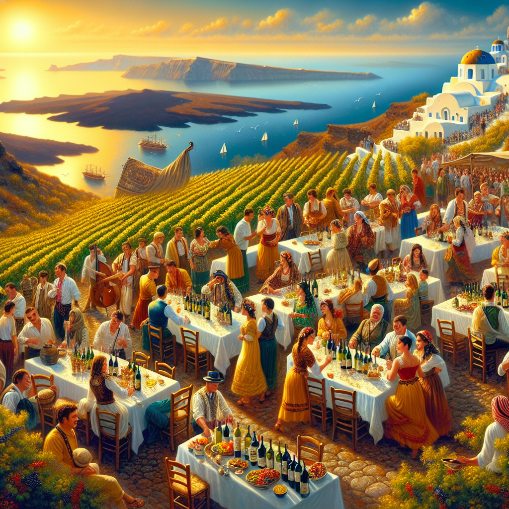 Santorini Wine Festival - Greece Painting Number Kit